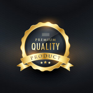 vector premium quality product golden label design