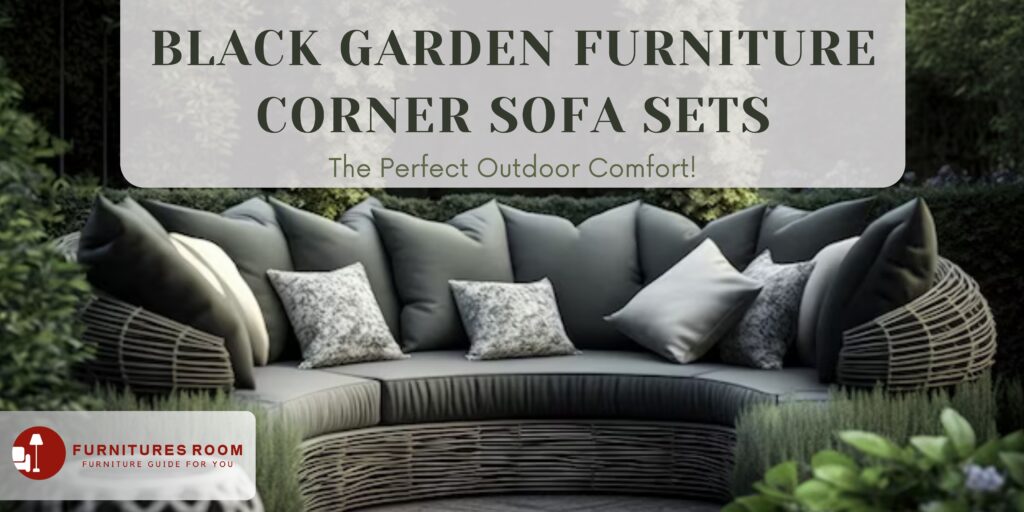 Black Garden Furniture Corner Sofa Sets