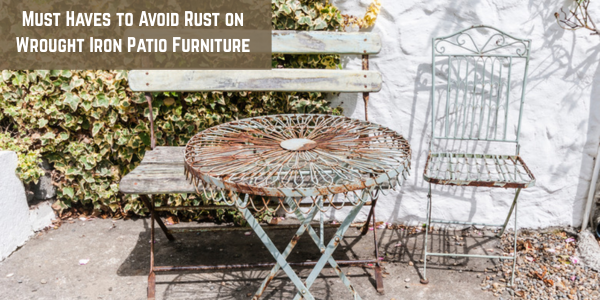 rusted wrought iron patio furniture 